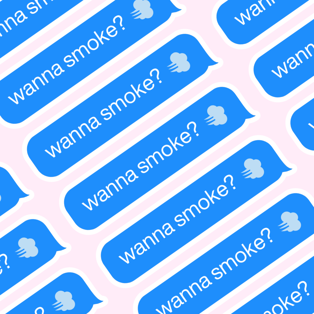 wanna smoke? text message vinyl sticker