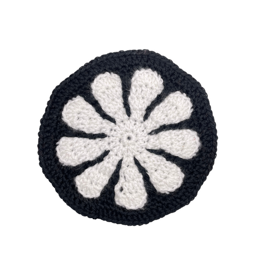 crochet flower glass mat