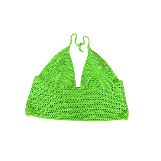 lime green crochet crop top