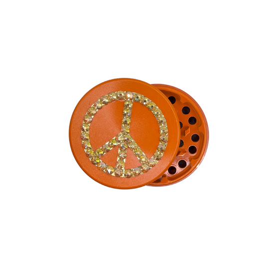 2.5" orange peace sign grinder