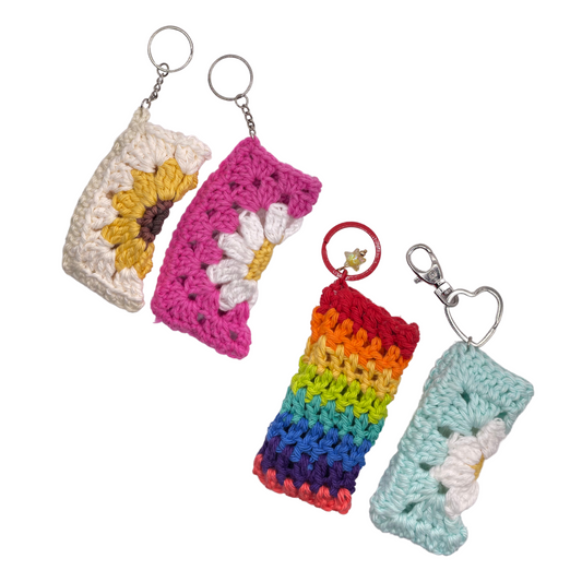crochet lighter sleeve keychain