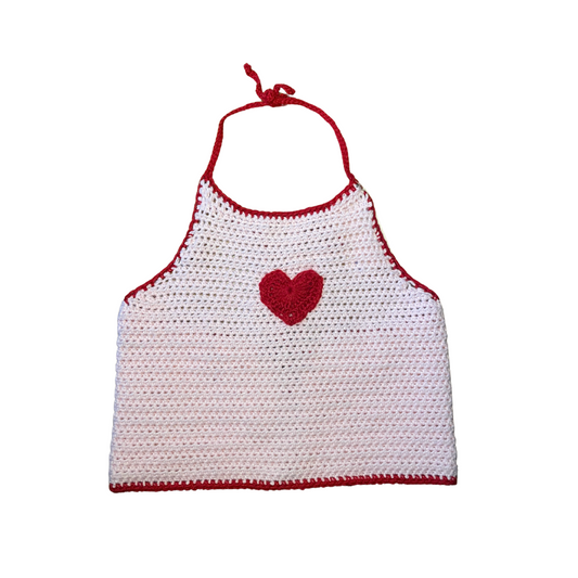 crochet heart crop top