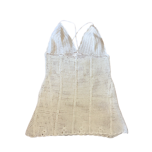 crochet cover-up cream beach dress