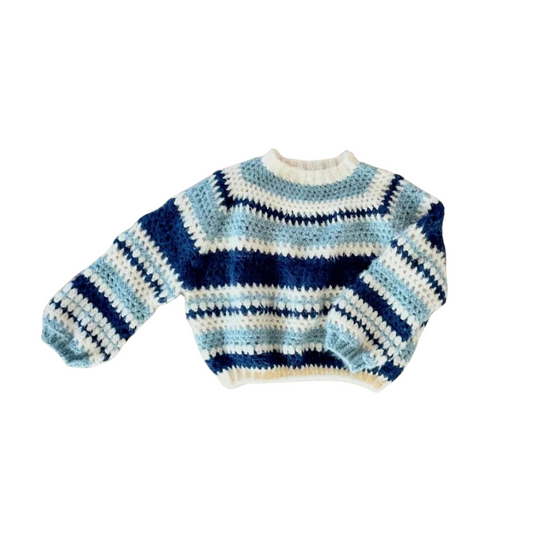 blue + navy striped sweater