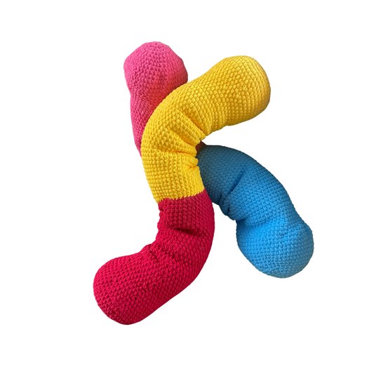 crochet gummy worm pillow cushion plushie