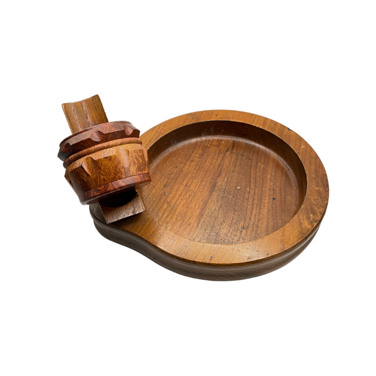 wooden tray + grinder set