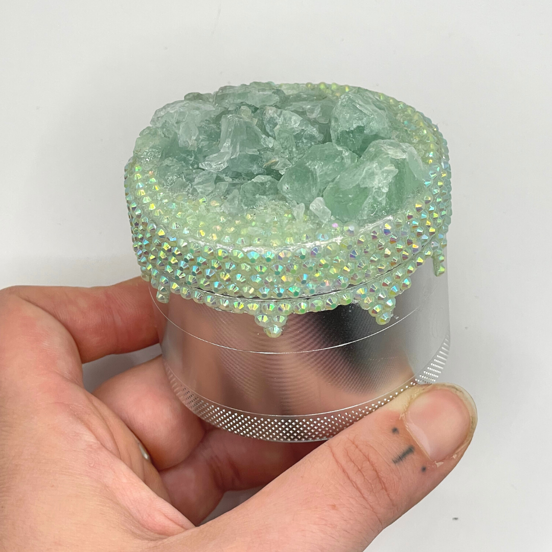 2.5" aquamarine crystal grinder